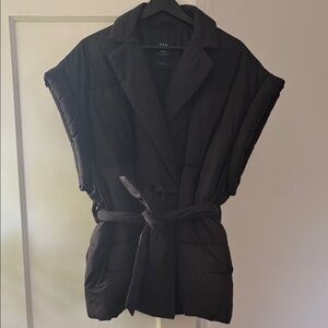 Gap Black Puffer Vest with Belt